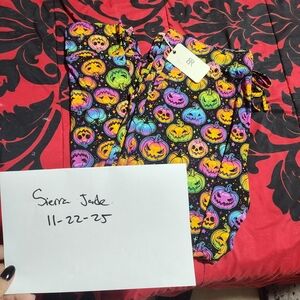 Colorful Halloween Pumpkin PJ Pants Bums And Roses Adult Large